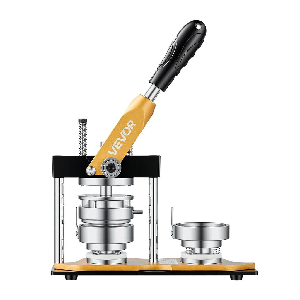 Button Maker Machine, 2.25" / 58 mm, Solid Metal Pin Maker with 100pcs Button Parts, Circle Cutter and Magic Book, Reinforced Ergonomic Handle, Steel