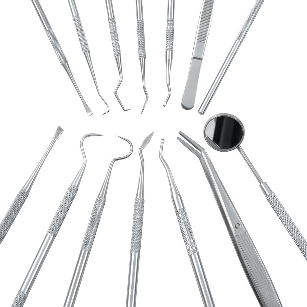 1Pc Dental Tools Kits Clean Scraper Tooth Cleaner Tool Mouth Mirror Tweezers Probe Probe Hook Double Heads Dentist Instrument