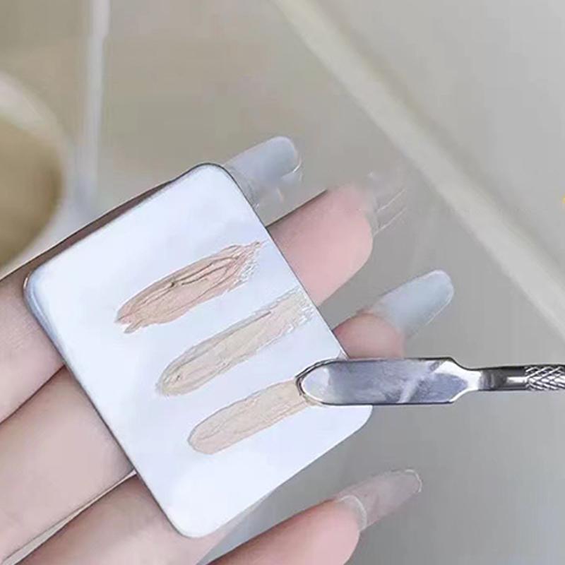 Makeup Foundation Brush Mixing Palette Stainless Steel Foundation Lipstick Eye Shadow Mixer Palette With Spatula Makeup Tools
