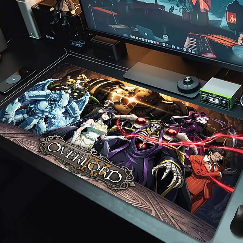 Игровой коврик для мыши Аниме Overlord, большой, с противоскользящей основой, для ноутбука, планшета, XXL, мини-ПК, с заблокированным краем