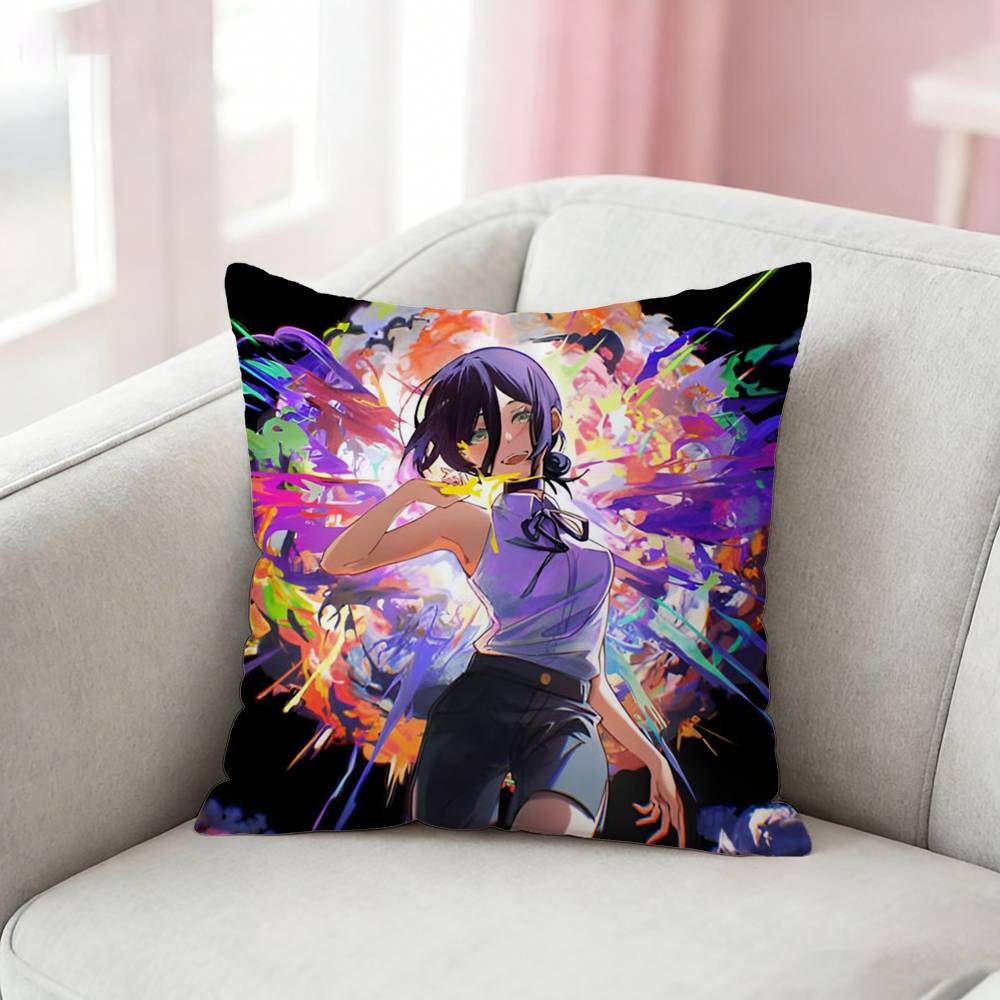 CChainsaw Man Reze Arc Pillow Case Pattern Printed Pillowcase For Living Room Sofa Cushion Cover