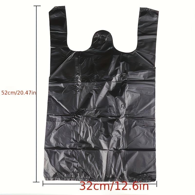 100pcs Heavy-Duty Black Plastic Trash Bags with Easy-Tie Handles - Leak-Proof, Disposable Garbage Liners for Home & Office Use