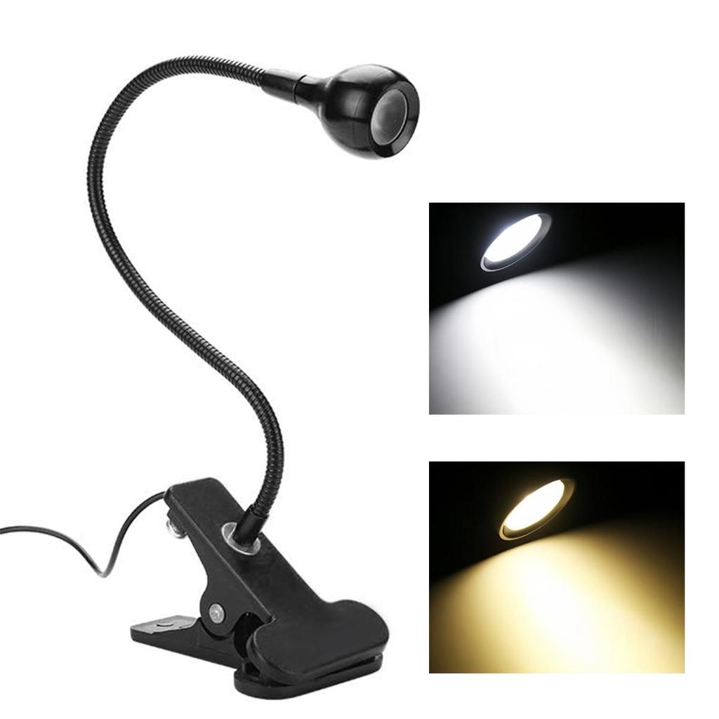 Usb Led Clip On Desk Lamp Reading Book Light Clip-on Night Lights Gooseneck Table Study Read 5v Cold White 360°clip-on For/table