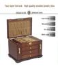 Xianglongmu 2023 Ретро деревянная шкатулка для украшений: Новый стиль с замком, большой емкостью, многослойное хранилище европейского класса