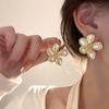 2 Styles Gold Color Matte Texture Metal Flower Retro Earrings for Women Girls Fashion Party Jewelry Gifts