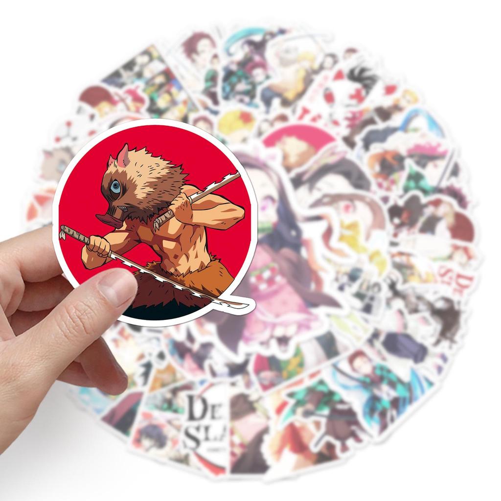 50 Demon Slayer Graffiti Stickers for Suitcases, Laptops & Cars - Trendy Design