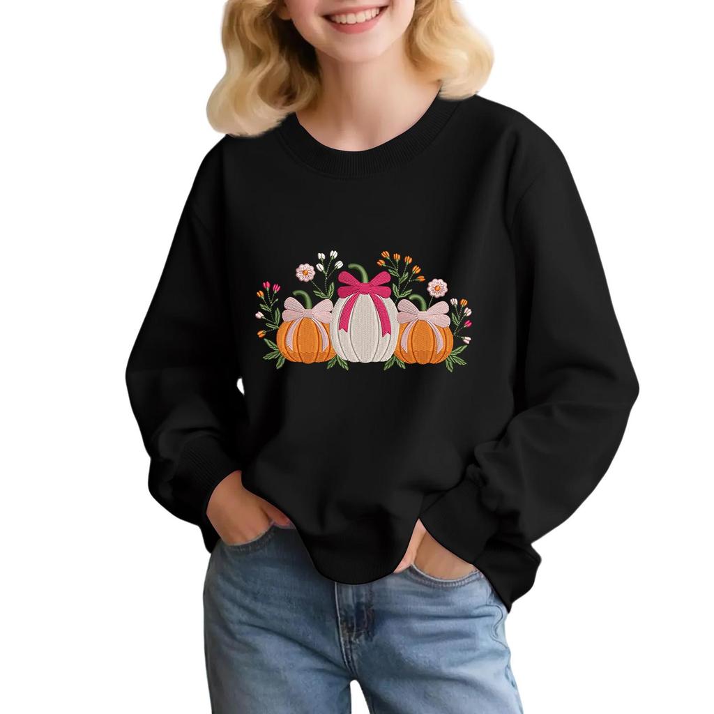 Kids' Fashion Loose-Fit Casual Long-Sleeve Christmas Print Oversized Crewneck Sweatshirt