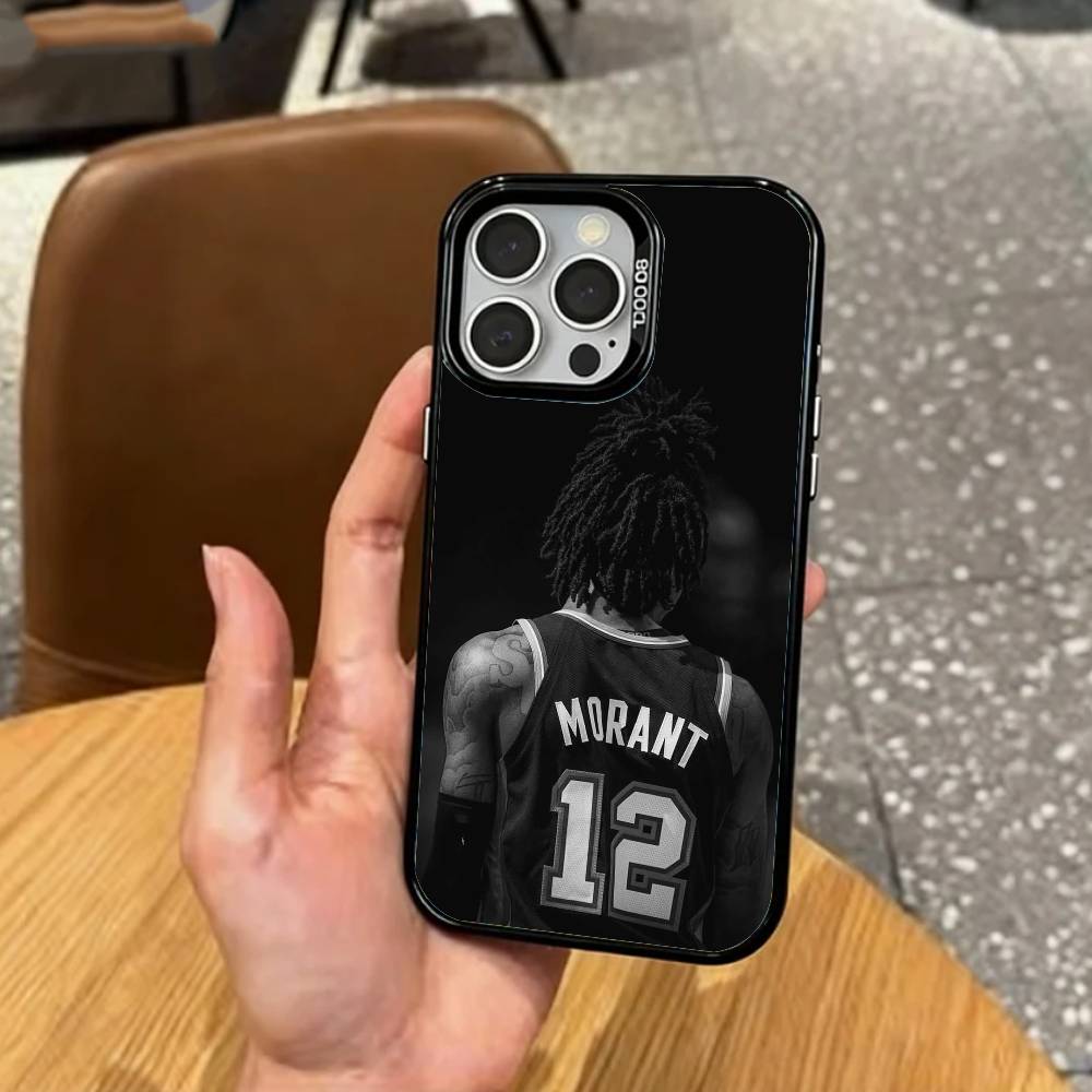 Баскетбол J-Ja M-Morant 12 Чехол для телефона для iPhone17,16,15,14,13,12,11 Plus,Pro Max Цветной Посеребренный Внутренний Чехол
