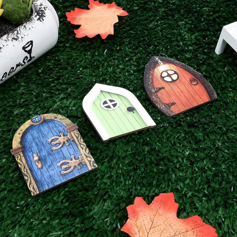 6 шт. Садовая фея, гном, эльф, миниатюрные фигурки, окна, двери, украшения для дома, сада, художественная скульптура, статуя на дверь дома на дереве