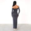 Осенне-зимнее сексуальное элегантное облегающее платье на одно плечо для женщин
