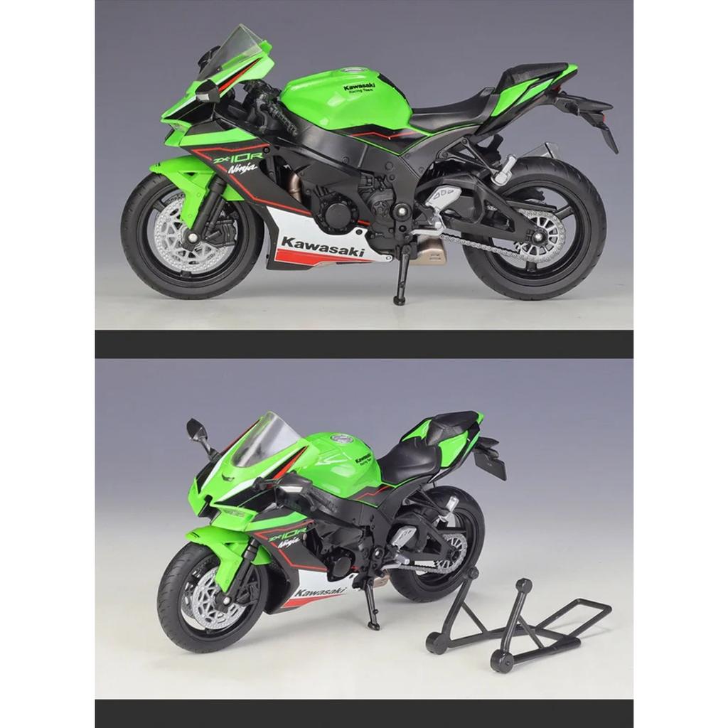 Welly 1/12 Kawasaki Ninja ZX-10R Heavy Locomoti Alloy Motorcycle Model Metal Toy Cross-country Racing Motorcycle Model Kids Gift