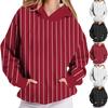 Women's Chest Pleated Vertical Stripes Long-sleeved Hooded Sweatshirt