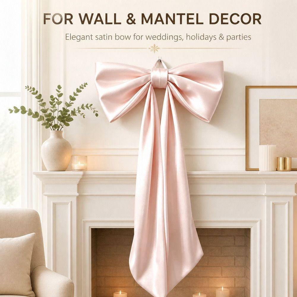 Oversized Wall Bow Decor 48 x 24 Inch Fireplace Bow Decor New Decorative Bow Fireplace Decoration