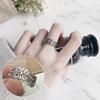 Korean S925 Silver-Plated Three-Layer Retro Hip-Hop Stacking Ring for Women