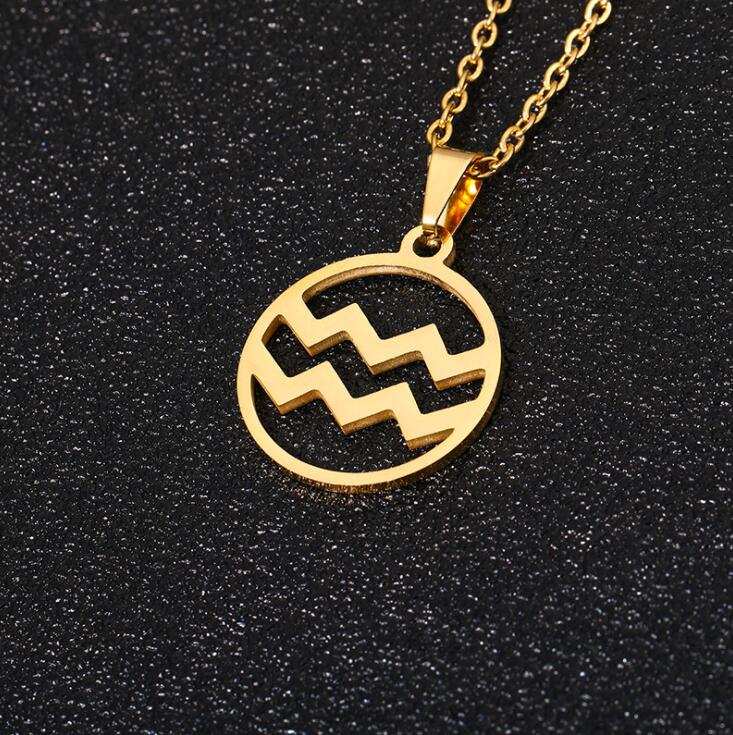 Унисекс Элегантный Нержавеющая сталь 12 Созвездие Подвески Шарм Золотая Цепочка Чокер Символ Астрология Ожерелья Знак Зодиака Ожерелье