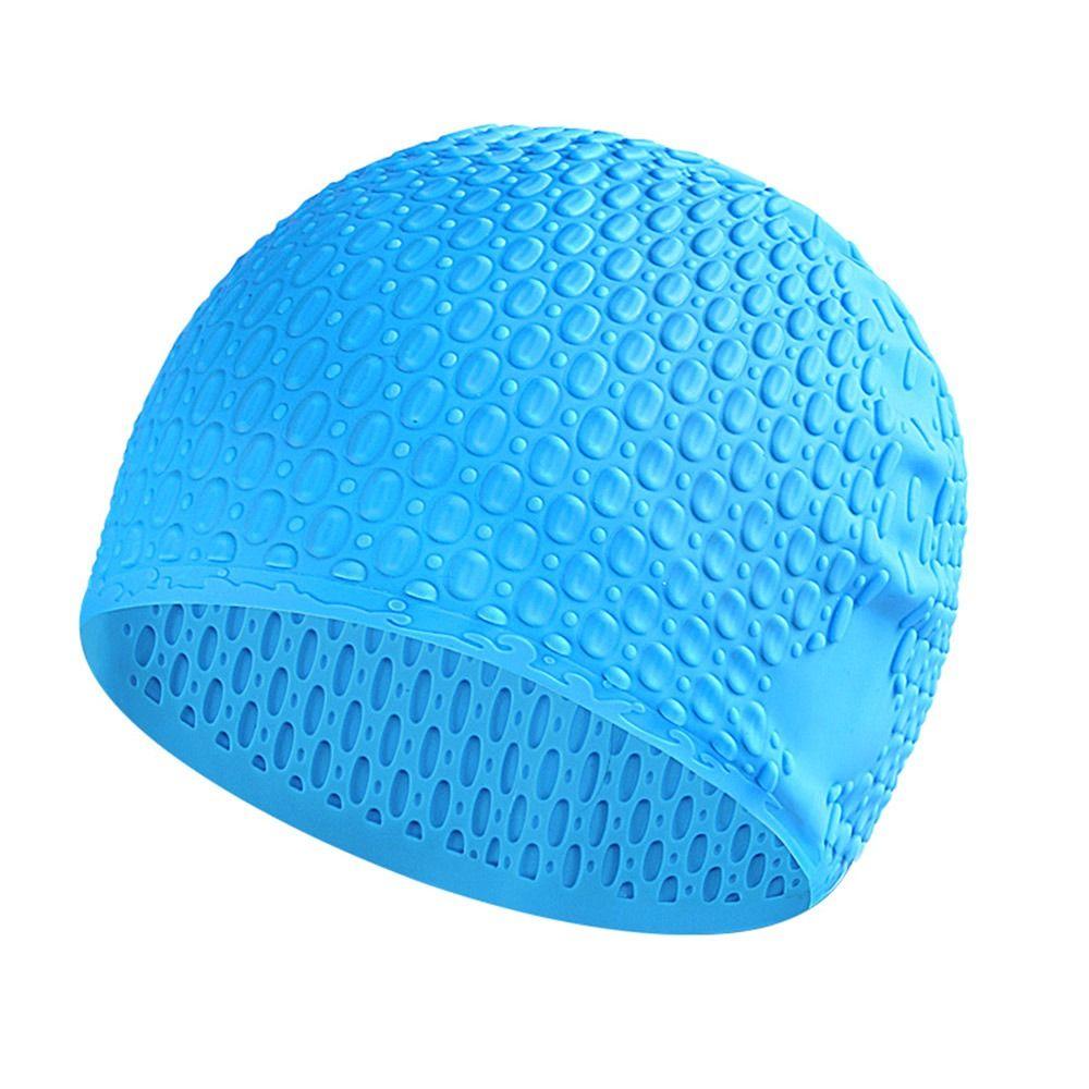 Силиконовая шапочка для плавания, удобная шапочка для купания, идеально подходит для вьющихся коротких волос средней длины, шапочка для плавания для женщин и мужчин
