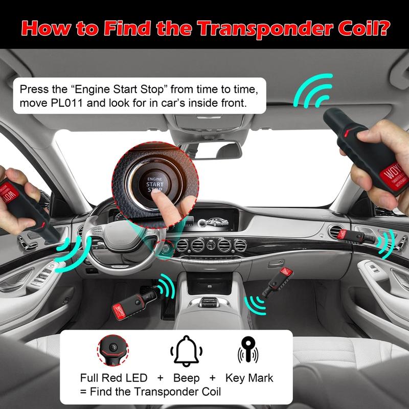 PKE LF Tester Automotive Transponder Key Coil Detector WOYO PL011 PKE LF Locator Vehicle Low Frequency Antenna pection Tool