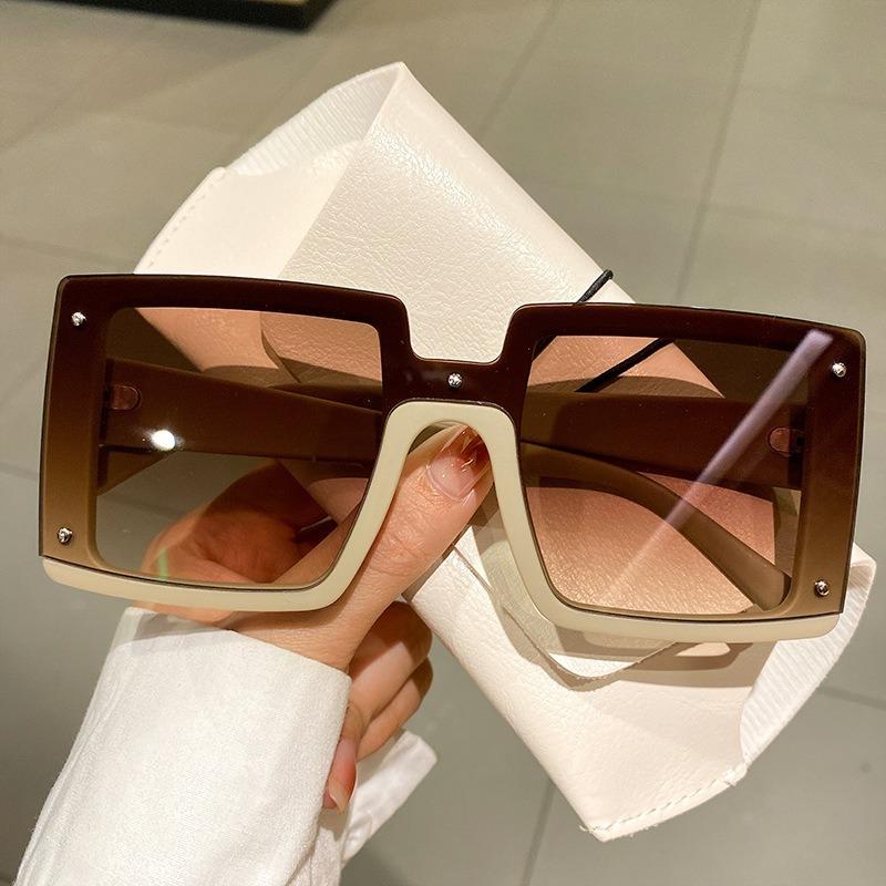 Fashion Square Oversized Sunglasses Women Big Frame Colorful Sun Glasses Men Unisex Gradient Hip Hop Shades