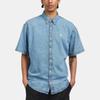 Carhartt WIP SS25 S/S Рубашка Lucas Свободный крой Вышитый логотип Однобортная Джинсовая с коротким рукавом Мужские рубашки I034575-01-35