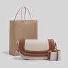"2024 Women's Versatile Wide-Band Saddle Bag: Fashionable Contrast Canvas Shoulder & Messenger Bag"