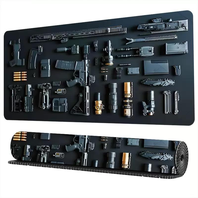 Custom Design Large Double Thickness Square Gun Mat Anti-Slip Gamer Mouse & Keyboard Pad Simple Comfortable Natural Rubber Stock