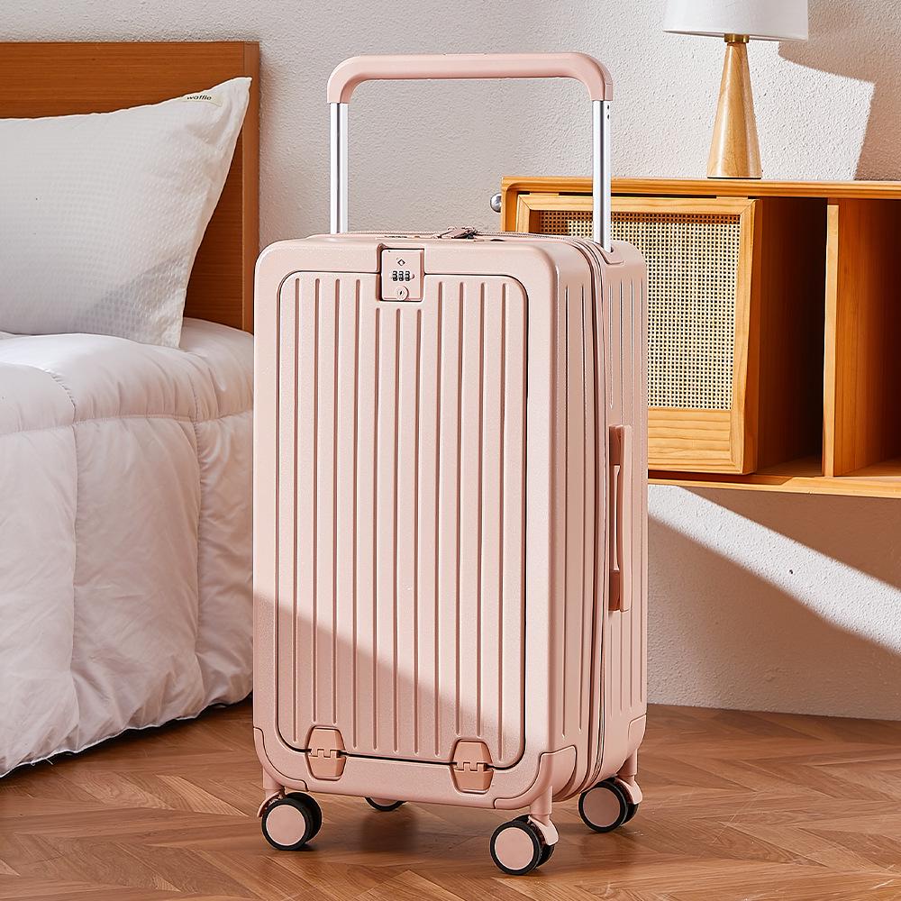 Бесплатная доставка: 20-дюймовые и 24-дюймовые многофункциональные чемоданы на колесах с передним открыванием и широкими ручками