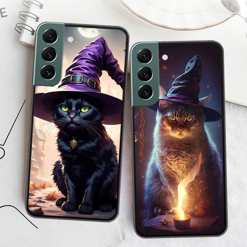 Магический кошачий чехол на Хэллоуин для Samsung Galaxy S22 S25 Ultra S21 S10 Plus S26 Edge S20 S23 S24 FE Чехол Силиконовый Мягкий ТПУ