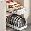 Expandable Pot and Pan Organizers Rack Kitchen Cabinet Storage Rack Pull-out Spice Pantry Shelves Slide Out Kitchen Organizer