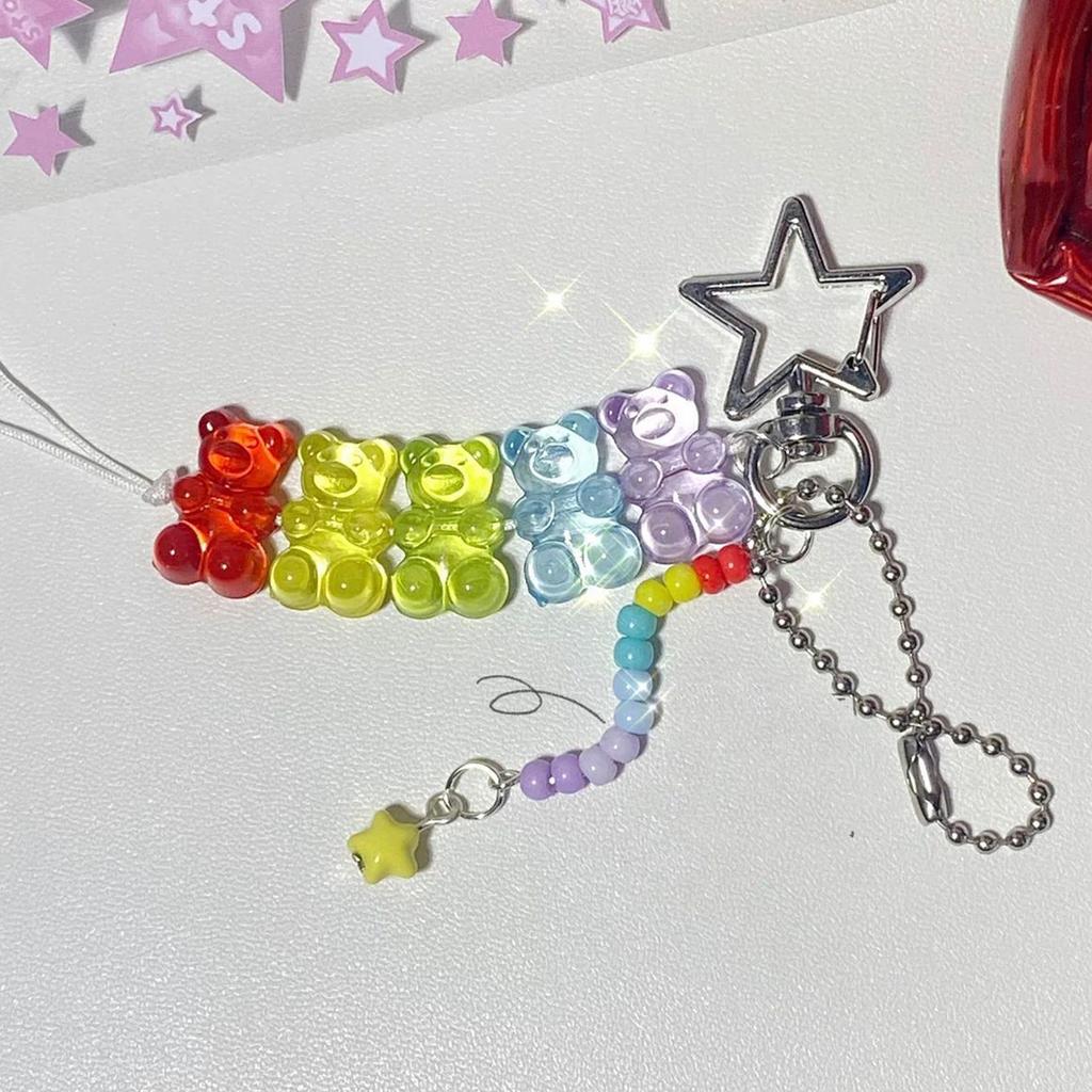 Набор из 2 бусин-медведей, брелок для ключей, многоцелевой кулон на сумку, модный аксессуар для ключей, подходящий для украшения ключей и сумок