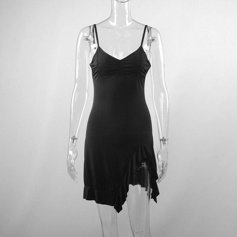 Современное европейское и американское стиль воланами camisole платье с разрезом - Женская облегающая мини-юбка