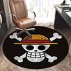 One Piece,Straw Hat Pirates Chair mat Round Rug Office carpet, Machine Washable, Non slip, Suitable for Living Rooms, Bedrooms