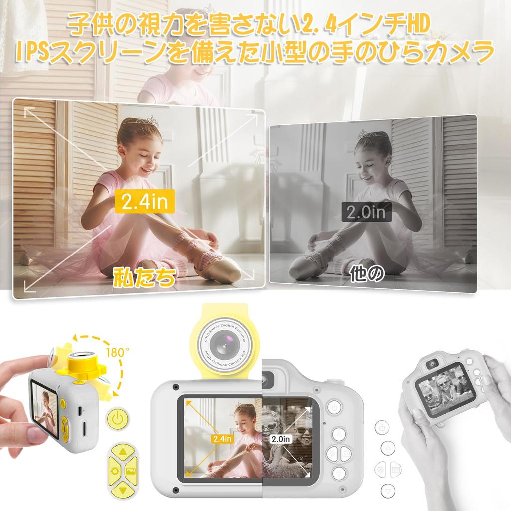 Камера ARNSSIEN с вращающимся селфи-объективом, карта 32 ГБ, игрушка для детей, подарок на день рождения, Рождество для мальчиков и X101, детские возможности, объектив 180°, 2,4 дюйма