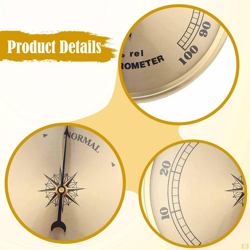 Hygrometer Thermometer Versatile Use Indoor Outdoor Air Pressure Gauge for Warehouses Sailing Ship
