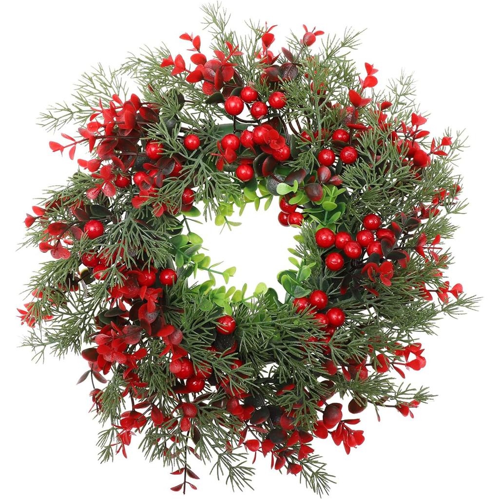 American Red Fruit Christmas Decoration Wreath Eucalyptus Rattan Eucalyptus Leaf Door Hanging Window Arrangement Holly Fruit