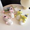2025 осень новая тюльпановая девочка принцесса одинарные туфли модные универсальные туфли на платформе с цветочным принтом мягкая подошва легкая спортивная обувь