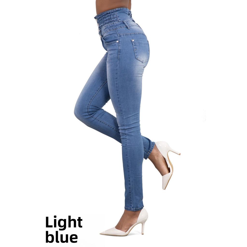 GMXIA High Waisted Button Down Pencil Jeans