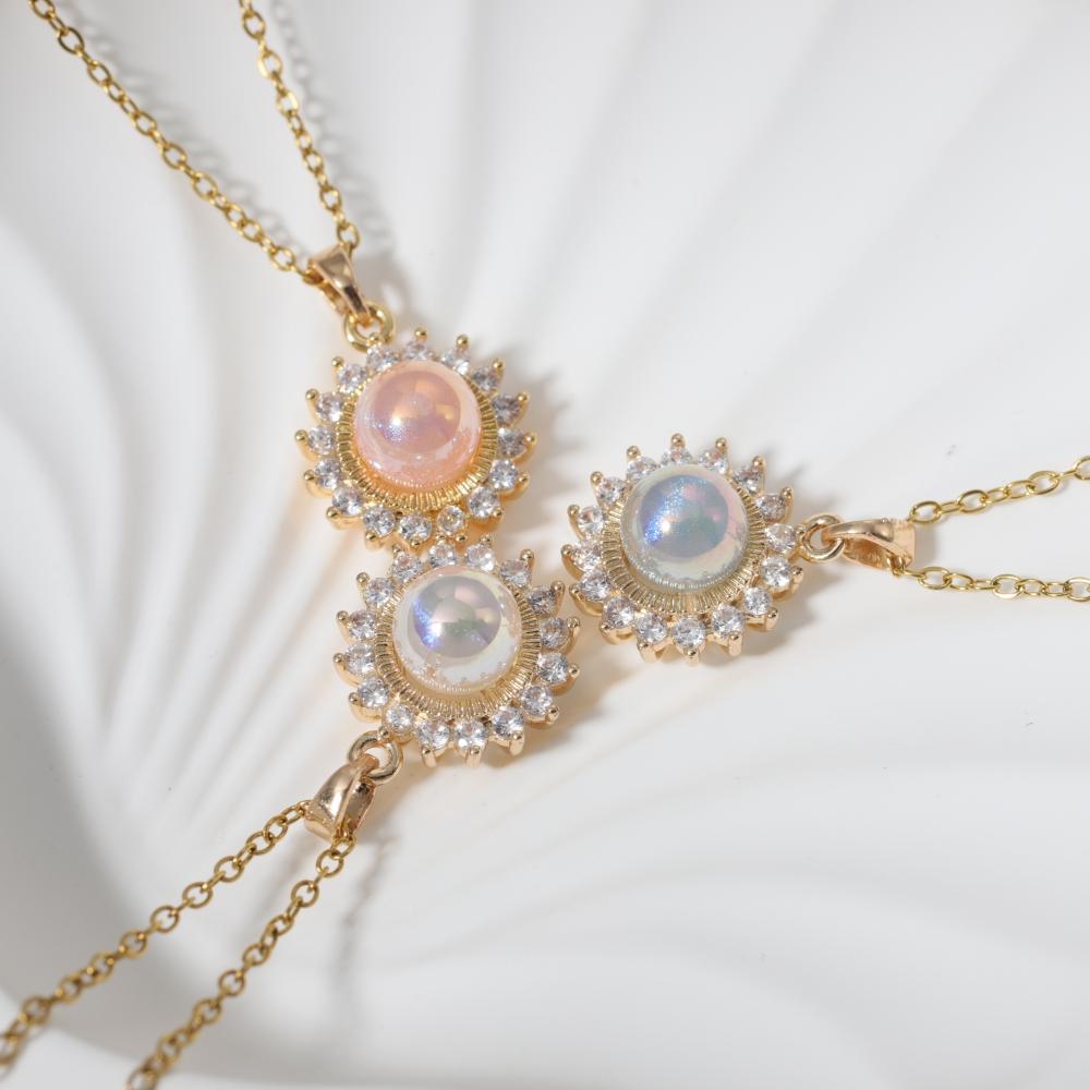 Модные ожерелья с подвесками в виде цветов из искусственного жемчуга для женщин, ожерелье с цирконием, свадебные украшения, аксессуары