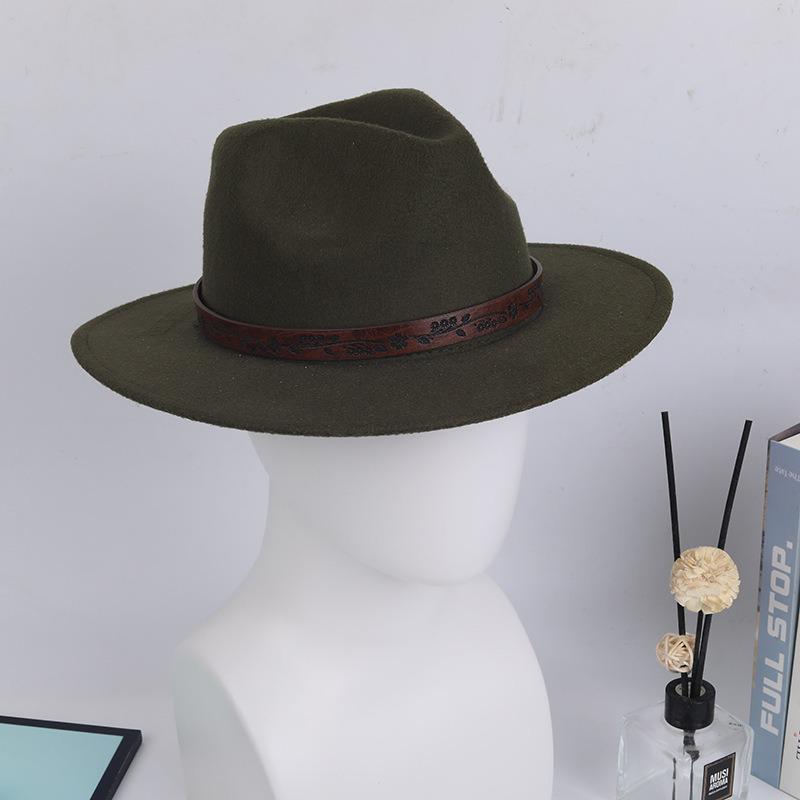 Ретро европейская и американская соломенная шляпа с кожаной пряжкой и креативным декором шляпной ленты