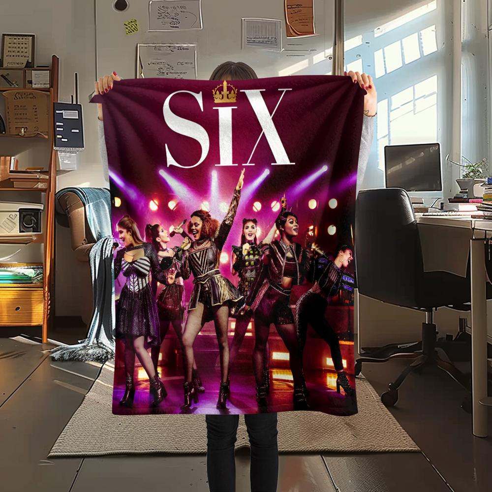 1 шт. Фланелевое одеяло с принтом SIX, Высококачественное, Для всех сезонов, Декор для дома, Тепло и уют, Идеально для рождественских подарков