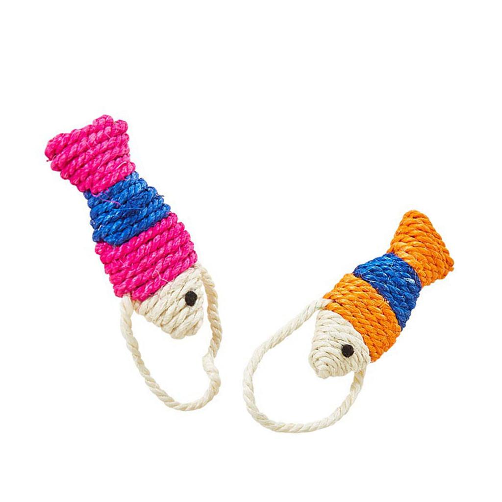 Fish Shape Cat Scratcher Interactive Sisal Rope Cat Scratch Board Scratching Pad for Cat Kitten Indoor