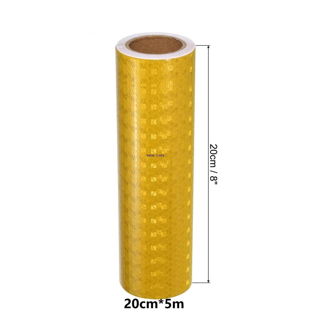 2,5 см/5 см/10 см/20 см*5 м желтая светоотражающая лента водонепроницаемая высокая видимость клейкая светоотражатели предупреждающая наклейка для велосипеда