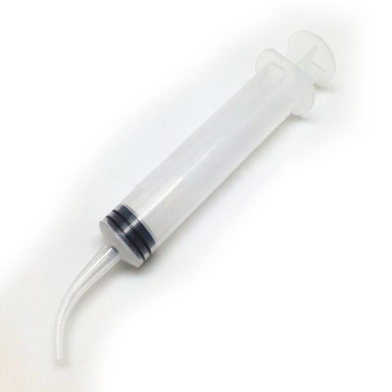 Прозрачный стоматологический шприц для ирригации, 12 мл, ирригатор для полости рта с коническим изогнутым наконечником