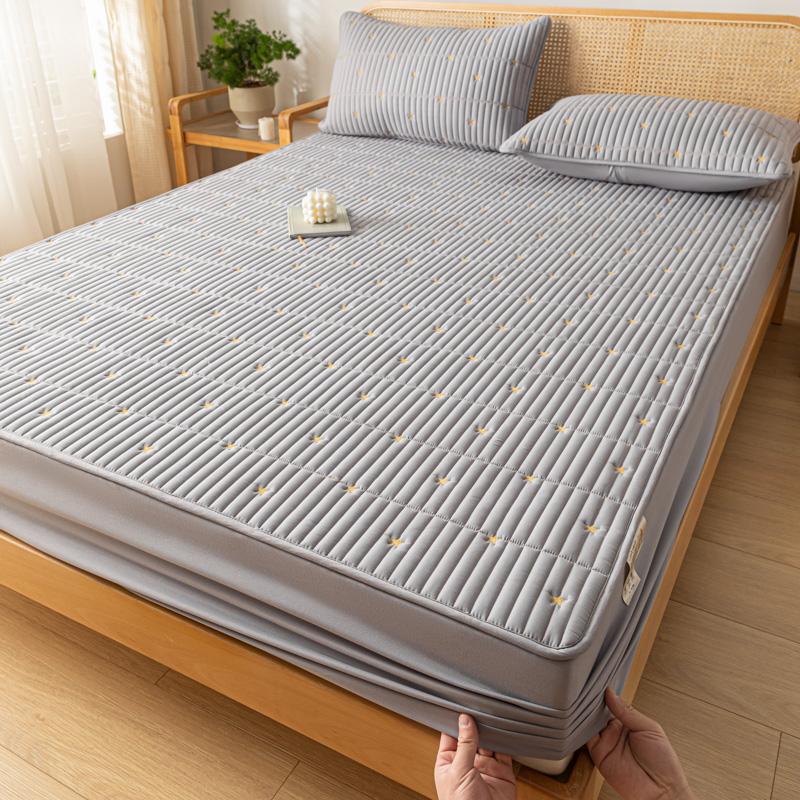 1 шт., утолщенная стеганая простыня для двуспальной кровати, однотонное хлопковое покрывало с защитой от клещей, Fundas de colchón King, наматрасник 180