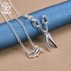 925 Sterling Silver 18 Inch Chain Scissors Pendant Necklace Jewelry