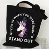 Gothic Unicorn and Rose Print Tote Bags Women Men Vintage Aesthetics Canvas Shopping Bag Teenager Hip Hop Unicorn Shoulder Bags
