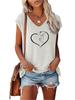 Women Fashion Printed Top Summer V Collar Tee Shirt Ladies Casual Short Sleeve T-shirt