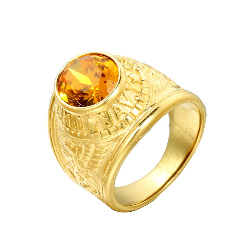 Военное кольцо из титановой стали для мужчин, модная инкрустация драгоценными камнями, стильные унисекс украшения, подарок