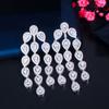 Серьги-капли с длинными иглами из циркония, аксессуары для платья для подиума и банкета, серьги для невесты с бахромой