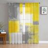 Oil Painting Abstract Geometric Yellow Modern Curtains for Living Room Tulle Curtains Window Sheer for Bedroom Accessories Decor