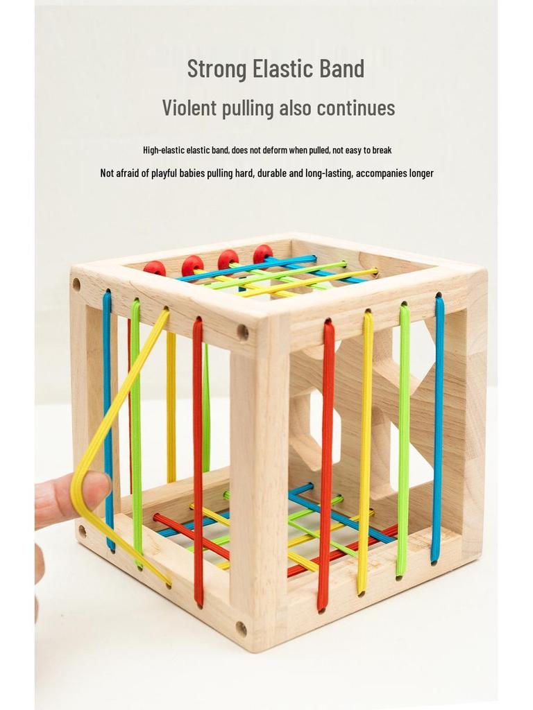 Montessori Wooden Baby Teething Rattle Set - 6 Educational Toys